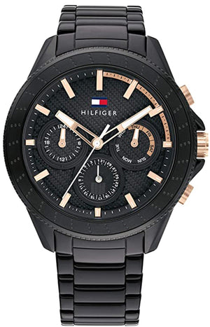 Tommy Hilfiger Aiden Chronograph Black Dial Black Steel Strap Watch For Men - 1791858 Buy Now By Tommy Hilfiger