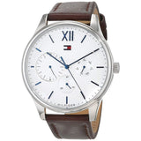 Tommy Hilfiger Damon Quartz White Dial Brown Leather Strap Watch for Men - 1791418 Buy Now By Tommy Hilfiger