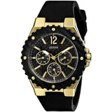 Guess Overdrive Black Dial Black Rubber Strap Watch for Women - W0149L4 Buy Now By Guess