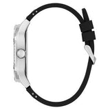 Guess Duchess Crystals Silver Dial Black Silicon Strap Watch For Women - GW0619L1 Buy Now By Guess