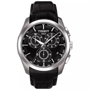 Tissot T Classic Couturier Chronograph Black Dial Black Leather Strap Watch For Men - T035.617.16.051.00 Buy Now By Tissot