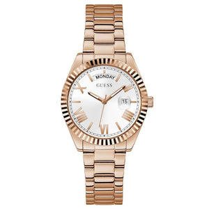 Guess Luna White Dial Rose Gold Steel Strap Watch for Women - GW0308L3 Buy Now By Guess