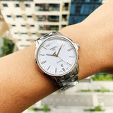 Tissot T Classic Automatic III Day Date White Dial Silver Steel Strap Watch for Men - T065.930.11.031.00 Buy Now By Tissot