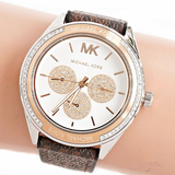 Michael Kors Jessa Multifunction Silver Dial Brown Leather Strap Watch For Women - MK7205 Buy Now By Michael Kors