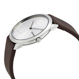 Calvin Klein Minimal Silver Dial Brown Leather Strap Watch for Men - K3M211G6 Buy Now By Calvin Klein