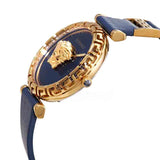 Versace Palazzo Empire Greca Quartz Blue Dial Blue Leather Strap Watch for Women - VEDV00219 Buy Now By Versace