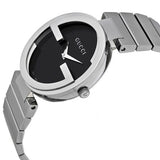 Gucci G Interlocking Black Dial Silver Steel Strap Watch For Women - YA133307 Buy Now By Gucci