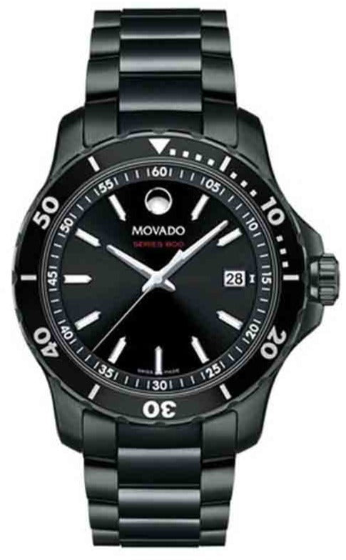 Movado Series 800 Black Dial Black Steel Strap Watch For Men - 2600143 Buy Now By Movado