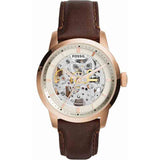 Fossil Townsman Automatic Skeleton White Dial Brown Leather Strap Watch for Men - ME3078 Buy Now By Fossil