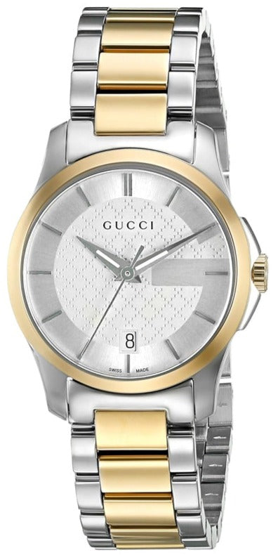 Gucci G Timeless Quartz Silver Dial Two Tone Steel Strap Watch For Women - YA126531 Buy Now By Gucci