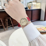 Guess Cosmo Diamonds Gold Dial Red Rubber Strap Watch for Women - GW0034L6 Buy Now By Guess