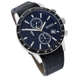 Hugo Boss Rafale Chronograph Blue Dial Black Leather Strap Watch For Men - 1513391 Buy Now By Hugo Boss
