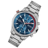 Hugo Boss Globetrotter Blue Dial Silver Steel Strap Watch for Men - 1513823 Buy Now By Hugo Boss