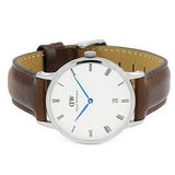 Daniel Wellington Dapper Bristol White Dial Brown Leather Strap Watch For Women - DW00100098 Buy Now By Daniel Wellington
