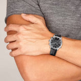 Tommy Hilfiger Harrison Chronograph Black Dial Black Leather Strap Watch for Men - 1790875 Buy Now By Tommy Hilfiger