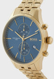 Hugo Boss Associate Blue Dial Gold Steel Strap Watch for Men - 1513841 Buy Now By Hugo Boss