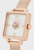 Coach Cass White Dial Rose Gold Mesh Bracelet Watch for Women - 14503698 Buy Now By Coach