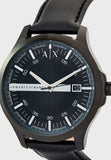 Armani Exchange Hampton Quartz Blue Dial Black Leather Strap Watch for Men - AX2411 Buy Now By Armani Exchange