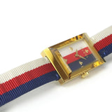 Gucci G-Frame Mother of Pearl Dial White Blue Red Nylon Strap Watch For Women - YA147405 Buy Now By Gucci