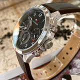 Tommy Hilfiger Asher Chrongraph Blue Dial Brown Leather Strap Watch For Men - 1791855 Buy Now By Tommy Hilfiger