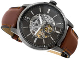 Fossil Townsman Automatic Skeleton Black Dial Brown Leather Strap Watch for Men - ME3181 Buy Now By Fossil