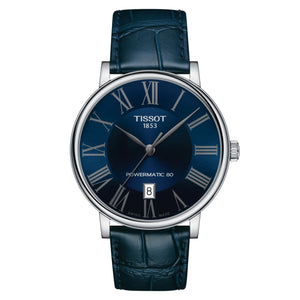 Tissot Carson Premium Powermatic 80 Blue Dial Blue Leather Strap Watch For Men - T122.407.16.043.00 Buy Now By Tissot