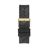 Guess Raven Diamonds Champagne Dial Black Rubber Strap Watch For Women - GW0105L2 Buy Now By Guess