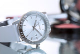 Calvin Klein Steady Silver Dial White Leather Strap Watch for Women - K7Q211L6 Buy Now By Calvin Klein
