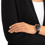 Swarovski Crystalline Hours Black Dial Black Leather Strap Watch for Women - 5295377 Buy Now By Swarovski