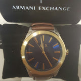 Armani Exchange Nico Quartz Blue Dial Brown Leather Strap Watch For Men - AX2334 Buy Now By Armani Exchange