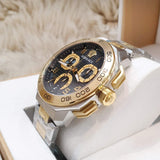 Versace Dylos Chronograph Black Dial Two Tone Steel Strap Watch for Men - VQC100016 Buy Now By Versace