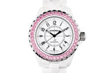 Chanel J12 Sapphire Bezel Ceramic White Dial White Steel Strap Watch for Women - J12 H2010 Buy Now By Chanel