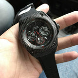 Guess Legacy Black Dial Black Rubber Strap Watch For Men - W1048G2 Buy Now By Guess