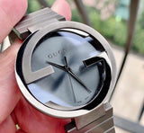 Gucci G Interlocking Quartz Grey Dial Grey Steel Strap Watch For Men - YA133210 Buy Now By Gucci