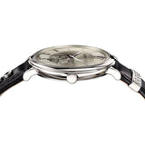 Versace V-Circle Silver Dial Black Leather Strap Watch for Men - VEBQ01219 Buy Now By Versace