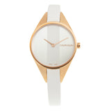 Calvin Klein Rebel White Grey Dial White Leather Strap Watch for Women - K8P236L6 Buy Now By Calvin Klein