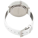 Calvin Klein Rise White Grey Dial White Leather Strap Watch for Women - K7A231L6 Buy Now By Calvin Klein