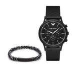Emporio Armani Renato Chronograph Black Dial Black Mesh Bracelet Watch For Men - AR2498 Buy Now By Emporio Armani