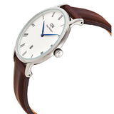 Daniel Wellington Dapper Bristol White Dial Brown Leather Strap Watch For Women - DW00100090 Buy Now By Daniel Wellington