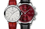 IWC Portofino Automatic Diamonds Silver Dial Red Leather Strap Watch for Women - IW357408 Buy Now By IWC