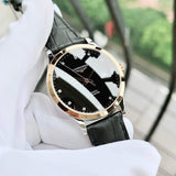 Longines Record Black Dial Black Leather Strap Watch for Men - L2.821.5.57.2 Buy Now By Longines