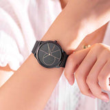 Calvin Klein Minimal Black Dial Black Mesh Bracelet Watch for Men - K3M214B1 Buy Now By Calvin Klein