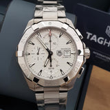 Tag Heuer Aquaracer Caliber 16 Automatic Chronograph White Dial Silver Steel Strap Watch for Men - CAY2111.BA0927 Buy Now By Tag Heuer