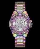 Guess Lady Frontier Diamonds Silver Dial Multicolor Steel Strap Watch for Women - GW0044L1 Buy Now By Guess