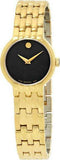 Movado Veturi Black Dial Gold Steel Strap Watch for Women - 0606935 Buy Now By Movado