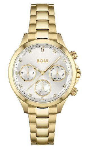 Hugo Boss Hera White Dial Gold Steel Strap Watch for Women - 1502628 Buy Now By Hugo Boss