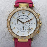 Michael Kors Parker Chronograph White Dial Pink Leather Strap Watch for Women - MK2297 Buy Now By Michael Kors