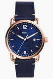 Fossil The Commuter Blue Dial Blue Leather Strap Watch for Men - FS5274 Buy Now By Fossil