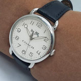 Coach Delancey White Dial Black Leather Strap Watch for Women - 14502714 Buy Now By Coach