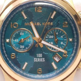 Michael Kors Runway Hunger Stop100 Series Blue Dial Gold Steel Strap Watch for Women - MK5815 Buy Now By Michael Kors